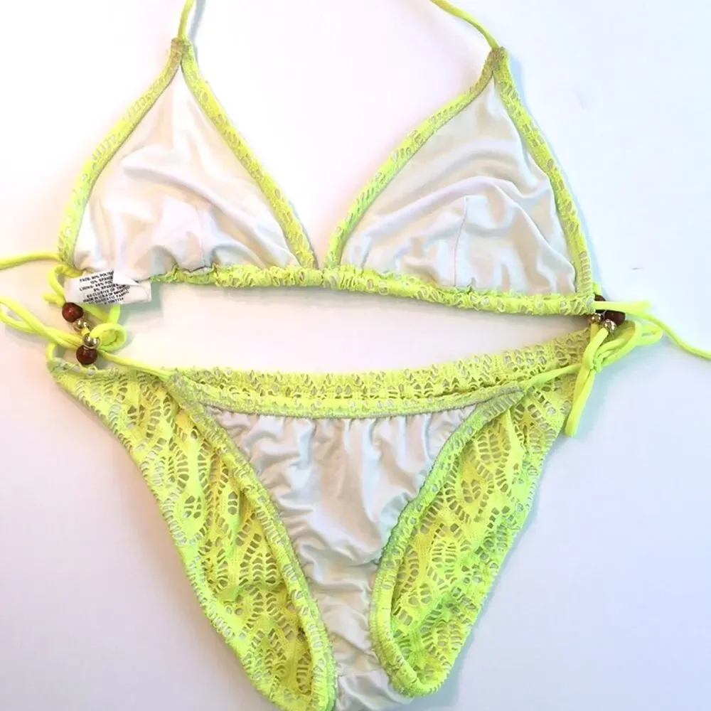 Shoshanna for Anthropologie bikini EUC yellow sz Small